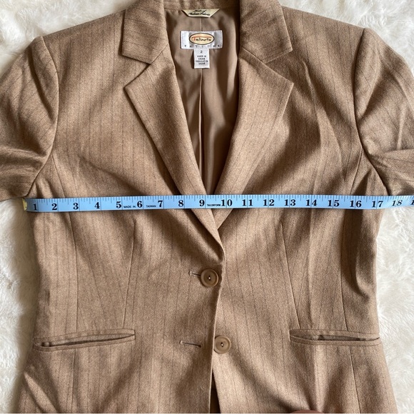 Talbots Wool Blazer Suit Jacket - Camel Pinstripe - Picture 5 of 12